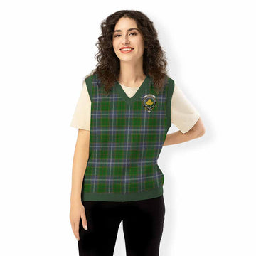 Pringle Tartan Knitted V-Neck Vest with Family Crest