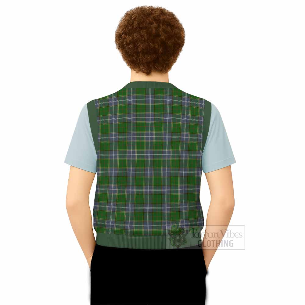 Pringle Tartan Knitted V-Neck Vest with Family Crest - Tartan Vibes Clothing