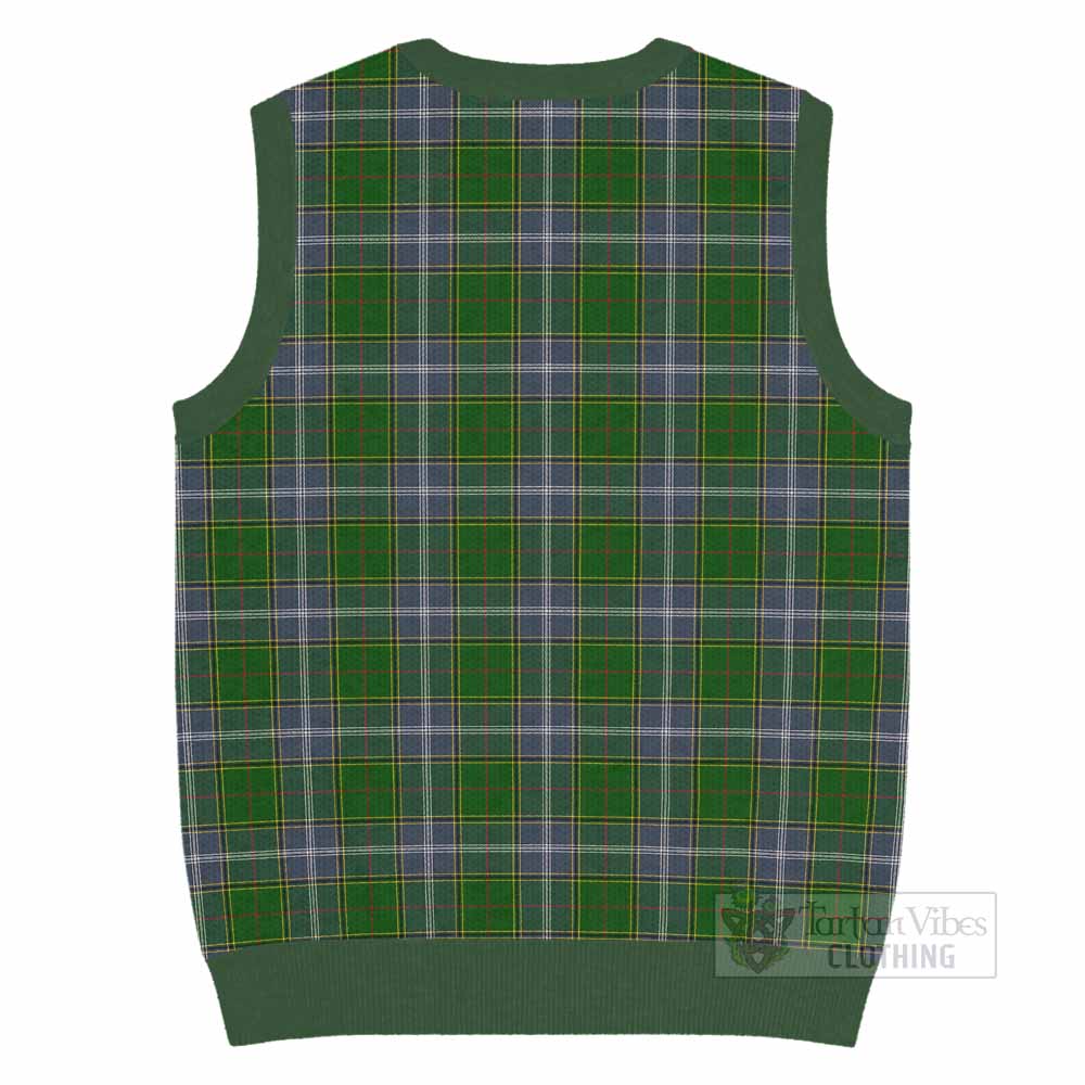 Pringle Tartan Knitted V-Neck Vest with Family Crest - Tartan Vibes Clothing