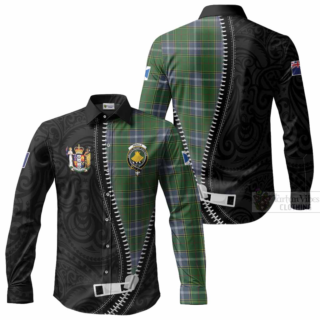 Pringle Tartan Long Sleeve Button Shirts New Zealand Pattern Unique Zipper Stylized