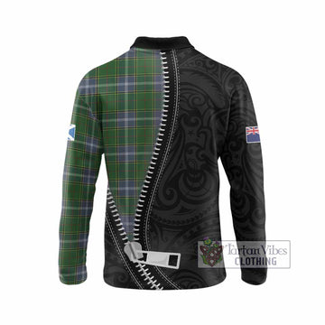 Pringle Tartan Long Sleeve Polo Shirt New Zealand Pattern Unique Zipper Stylized