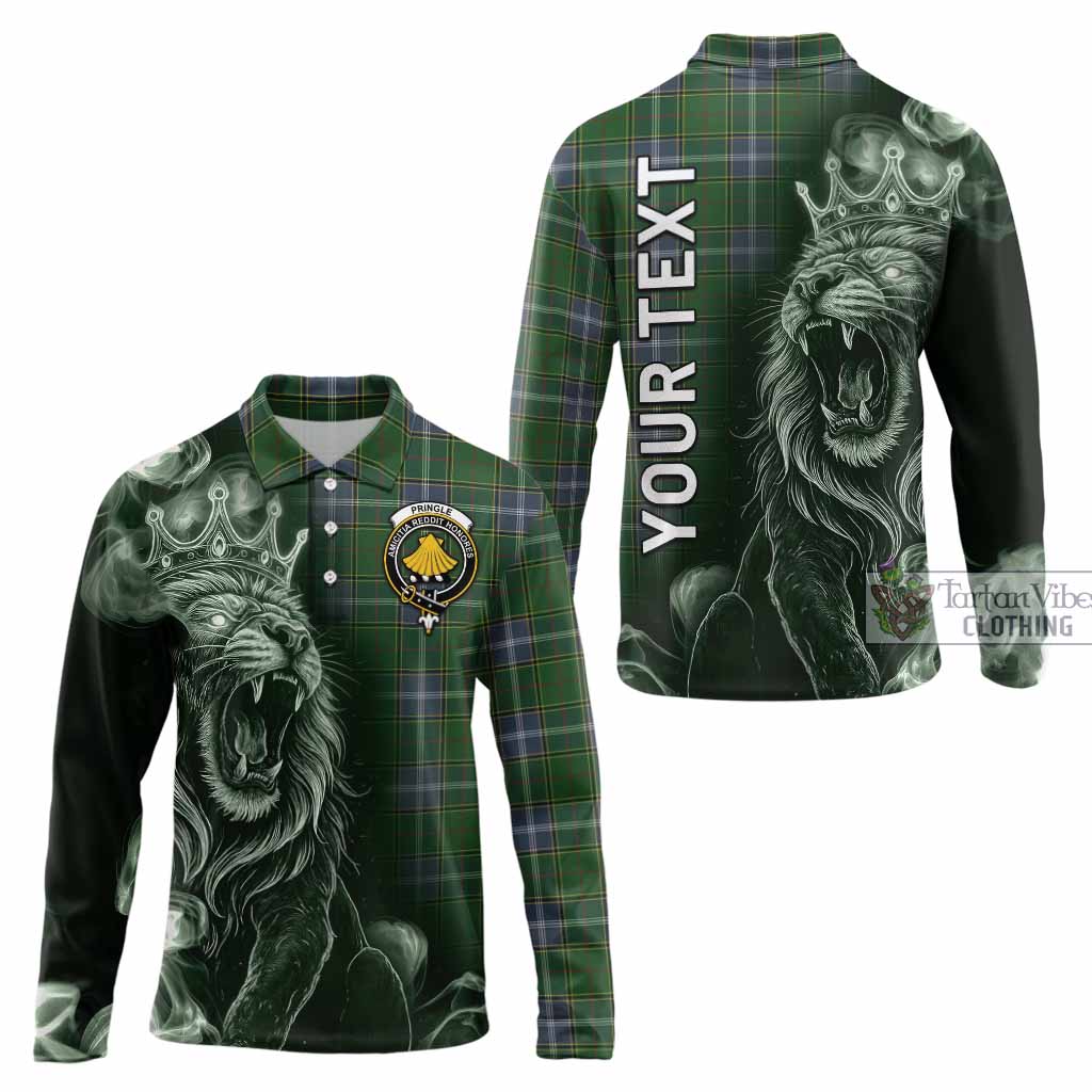 Pringle Tartan Long Sleeve Polo Shirt Roaring Lion Heritage