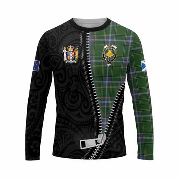 Pringle Tartan Long Sleeve T-Shirt New Zealand Pattern Unique Zipper Stylized