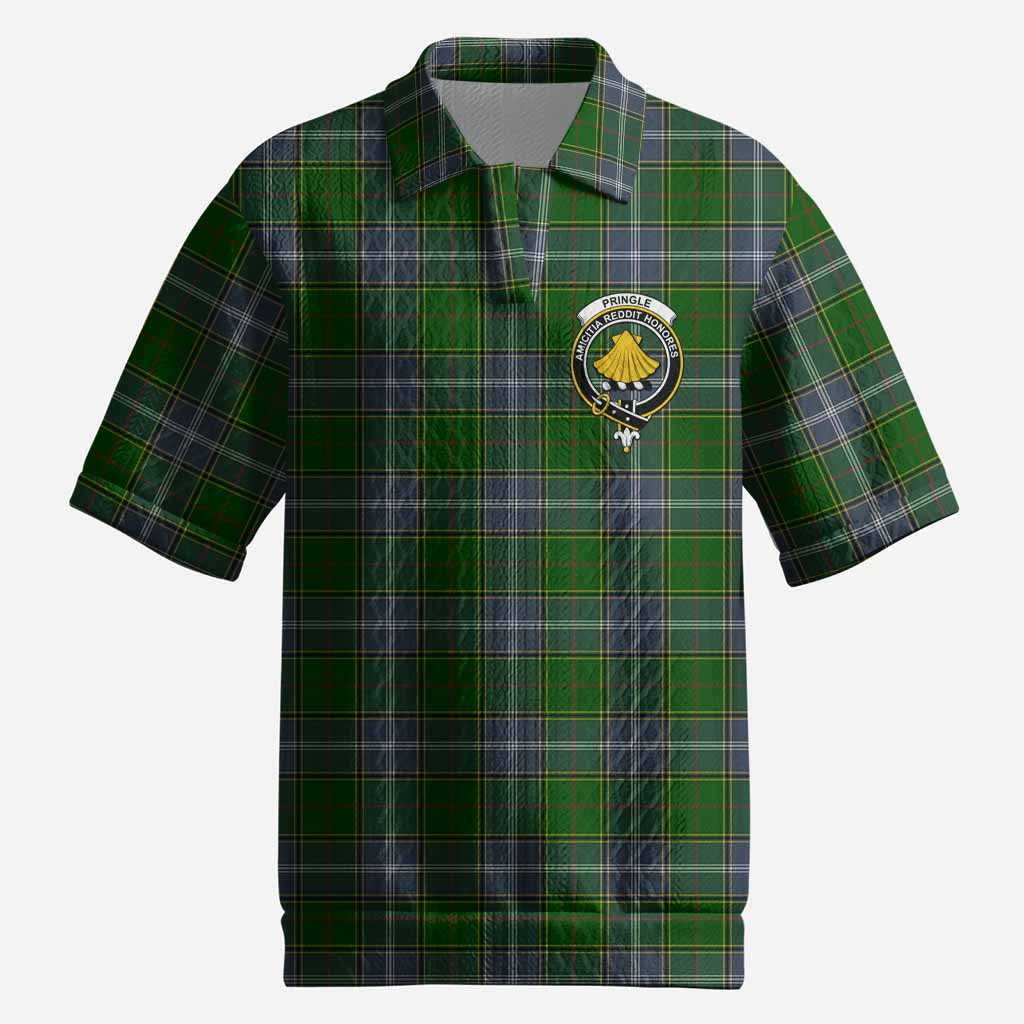 Pringle Tartan Men’s Polo Sweater Top with Family Crest