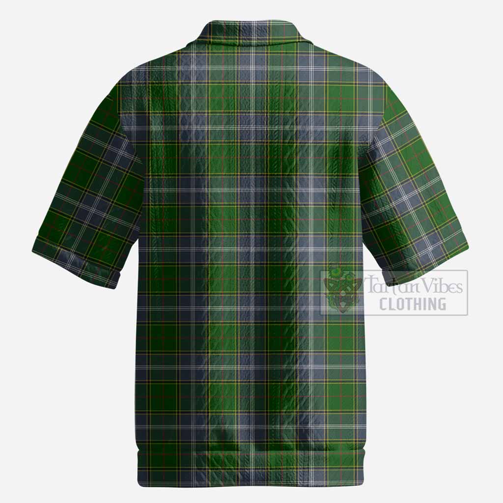 Pringle Tartan Men’s Polo Sweater Top with Family Crest