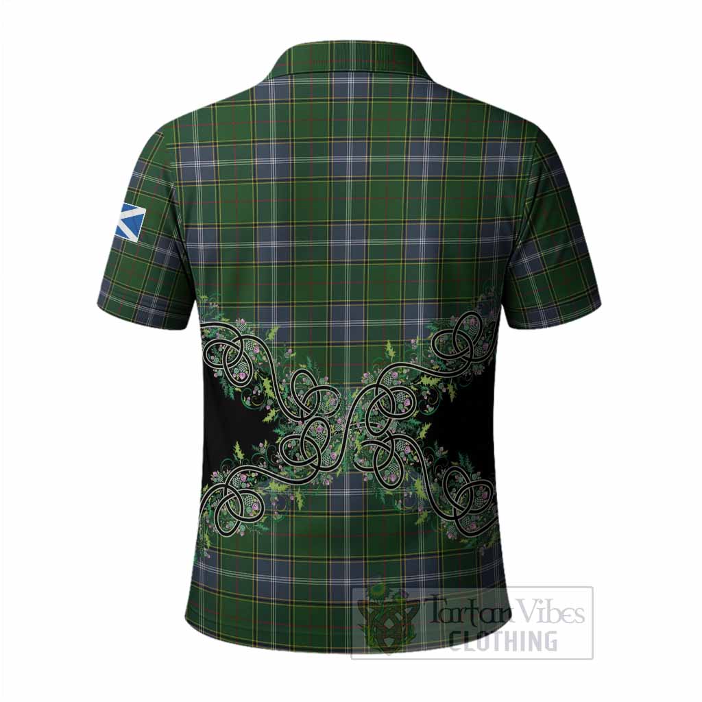Pringle Tartan Polo Shirt Thistle Scottish Spirit