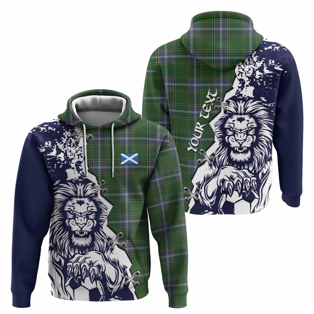 Pringle Tartan Scottish Hoodie Angry Lion With Soccer Ball Style