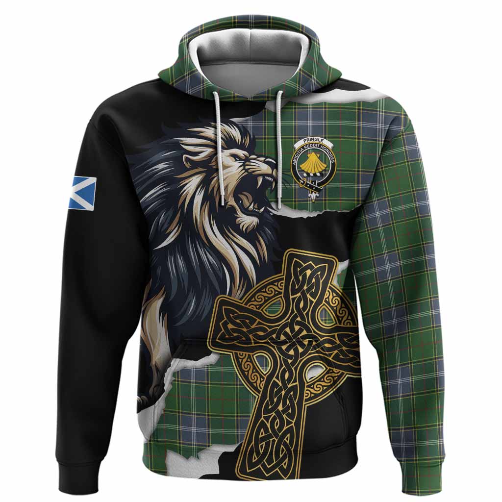 Pringle Tartan Scottish Hoodie Lion Celtic Heritage