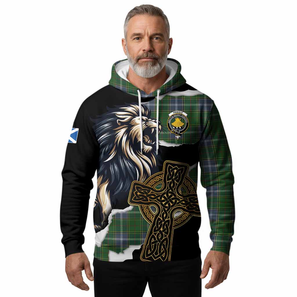 Pringle Tartan Scottish Hoodie Lion Celtic Heritage