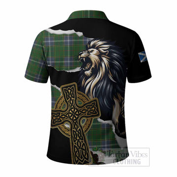Pringle Tartan Scottish Polo Shirt Lion Celtic Heritage