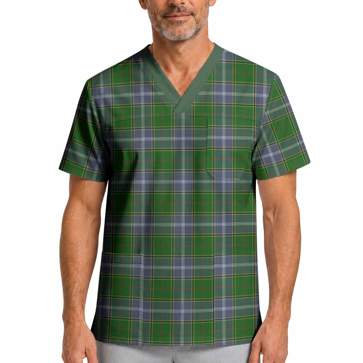 Pringle Tartan Scrub Top XL - Tartan Vibes Clothing