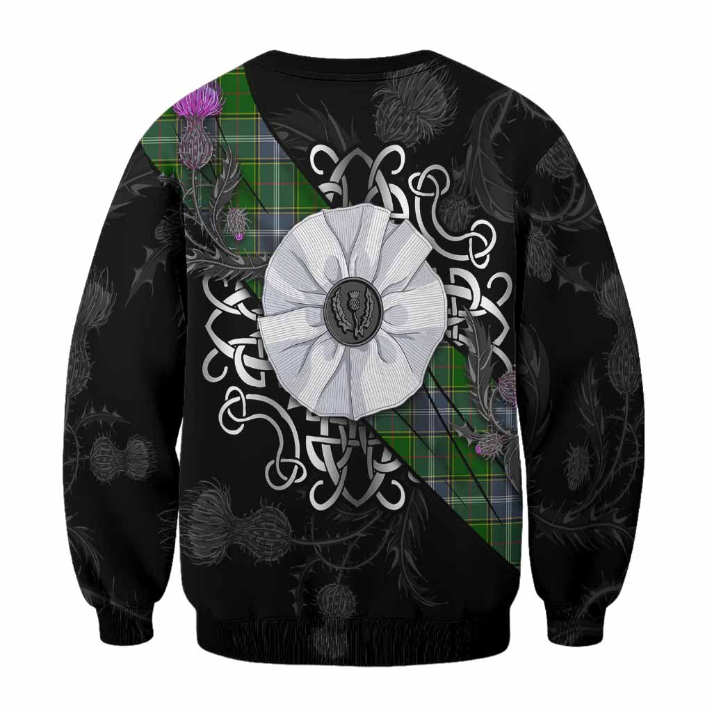 Pringle Tartan Sweatshirt Jacobite White Rose