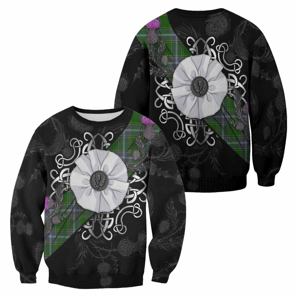 Pringle Tartan Sweatshirt Jacobite White Rose