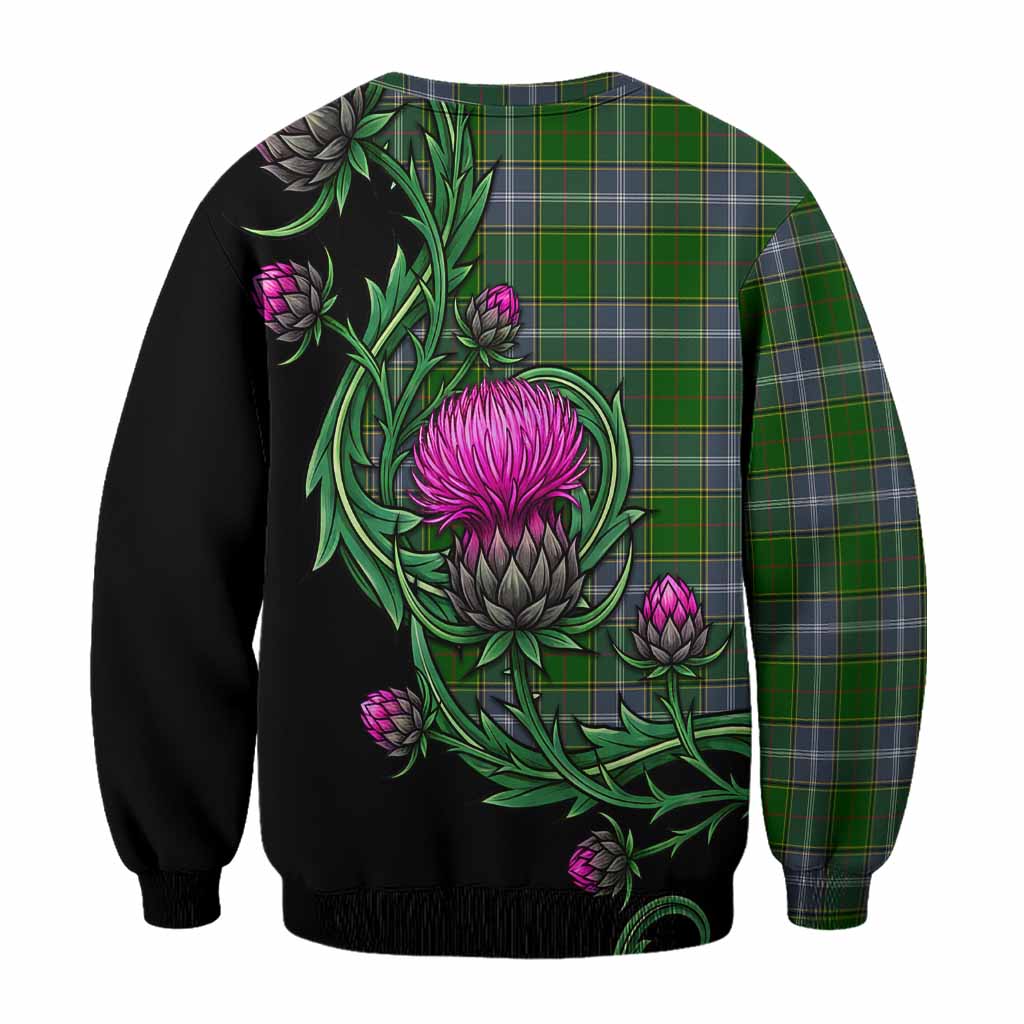 Pringle Tartan Sweatshirt Resilient Scottish Thistle - Tartan Vibes Clothing