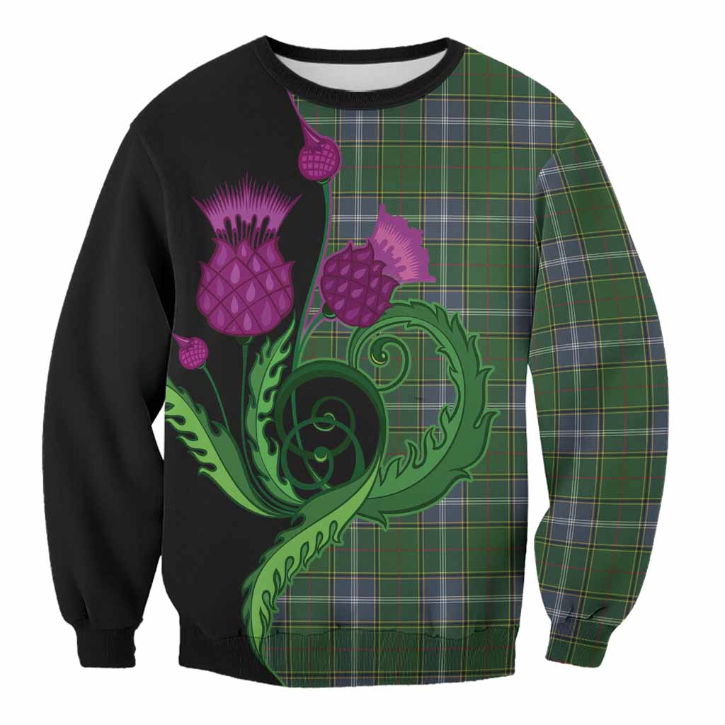 Pringle Tartan Sweatshirt Traditional Scottish Thistle