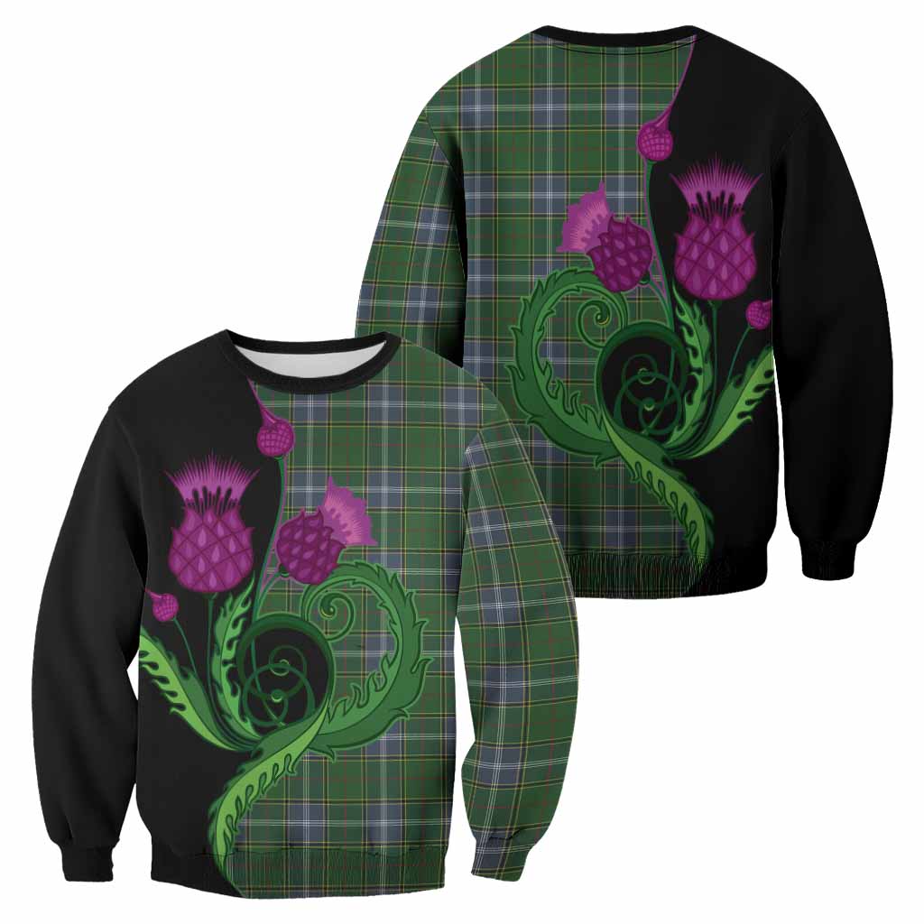 Pringle Tartan Sweatshirt Traditional Scottish Thistle