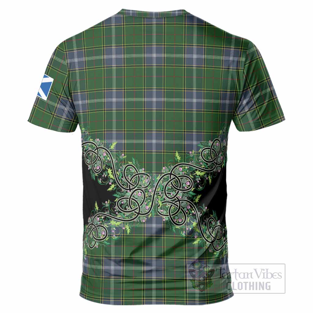 Pringle Tartan T-Shirt Thistle Scottish Spirit
