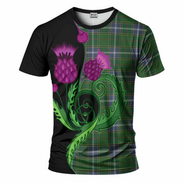 Pringle Tartan T-Shirt Traditional Scottish Thistle