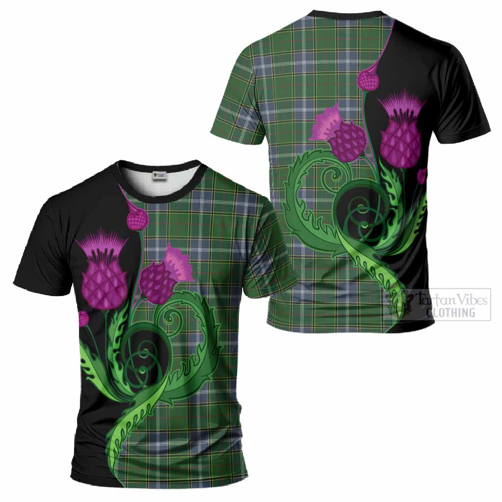 Pringle Tartan T-Shirt Traditional Scottish Thistle