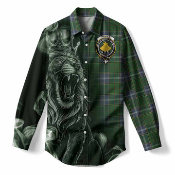 Pringle Tartan Women Casual Shirt Roaring Lion Heritage