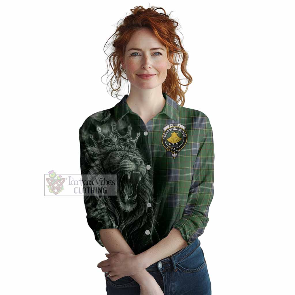 Pringle Tartan Women Casual Shirt Roaring Lion Heritage