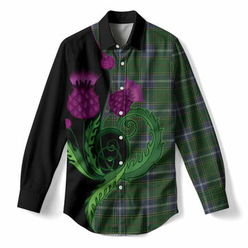 Pringle Tartan Women Casual Shirt Traditional Scottish Thistle