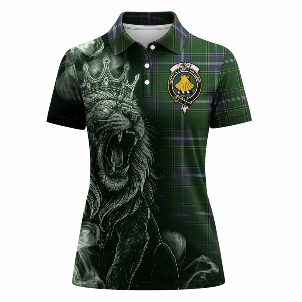 Pringle Tartan Women Polo Shirt Roaring Lion Heritage