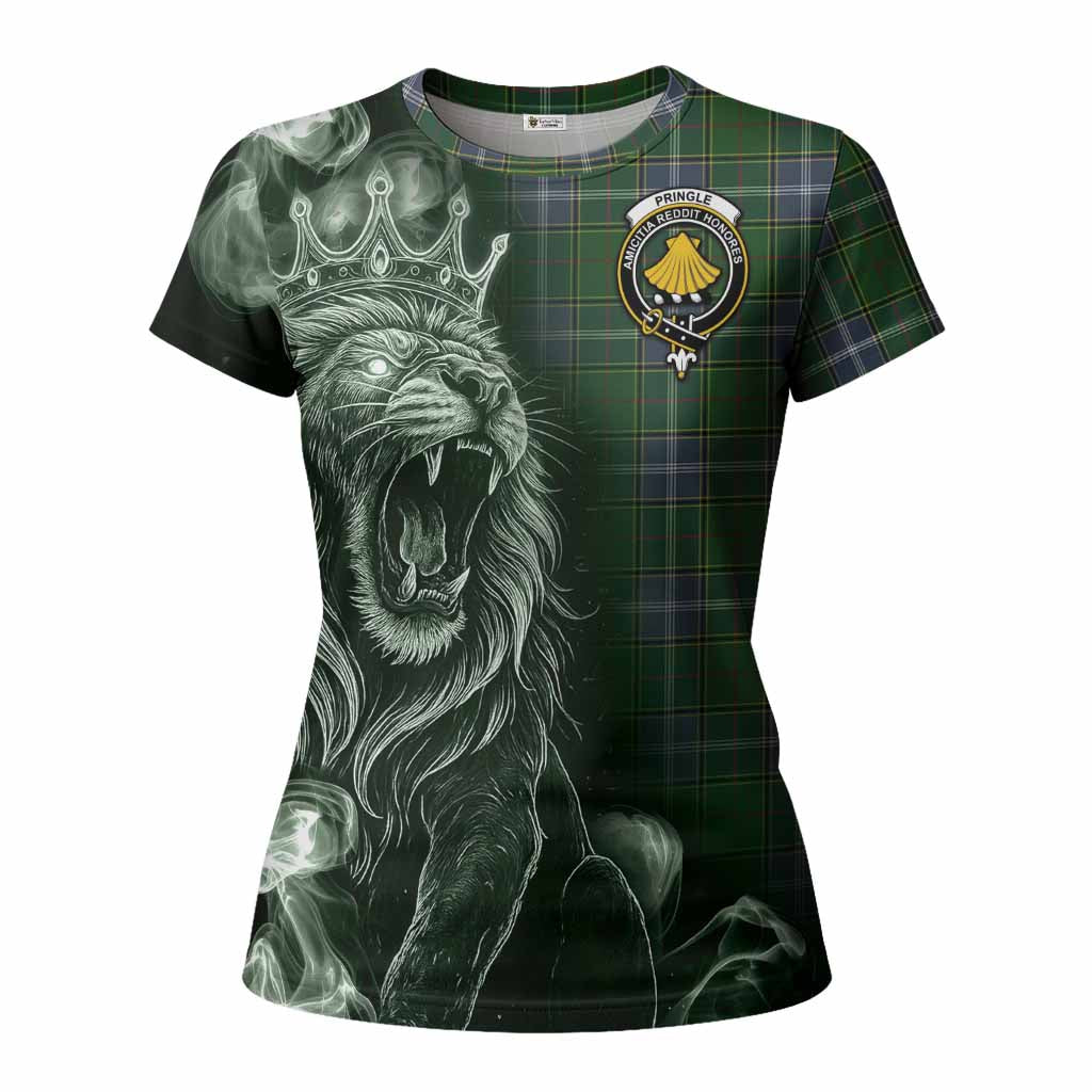 Pringle Tartan Women T shirt Roaring Lion Heritage