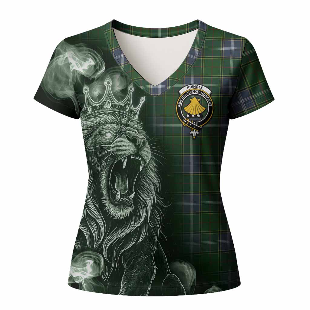 Pringle Tartan Women T shirt Roaring Lion Heritage