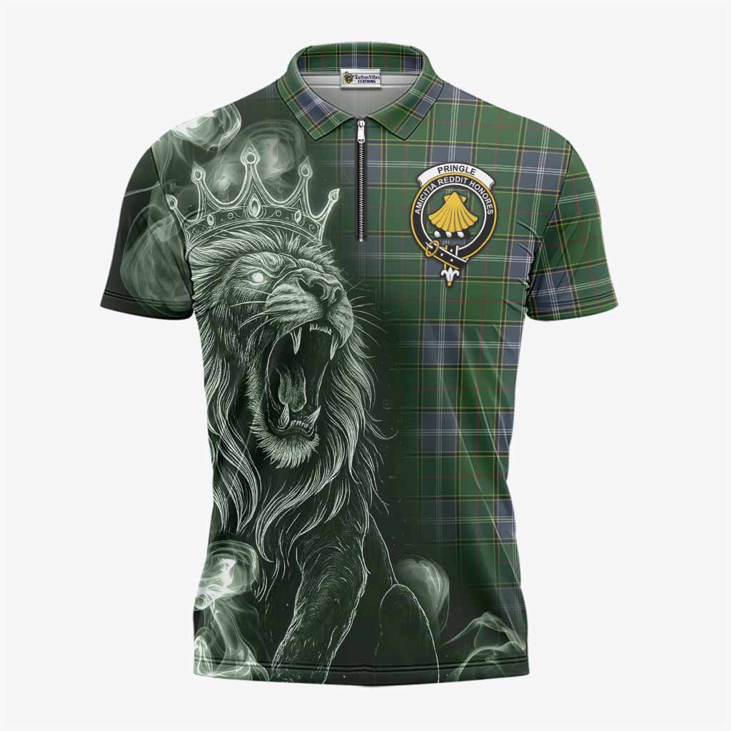 Pringle Tartan Zipper Polo Shirt Roaring Lion Heritage