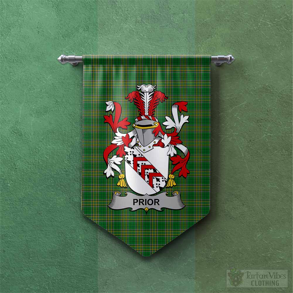 Prior Irish Clan Tartan Gonfalon, Tartan Banner with Coat of Arms Chevron - Tartan Vibes Clothing