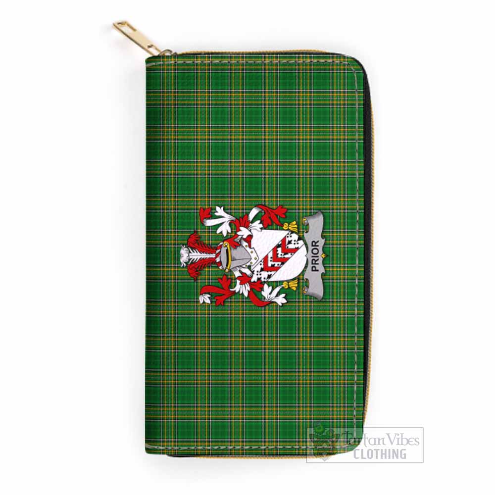 Prior Irish Clan Tartan Women's Leather Wallet with Coat of Arms One Size 19.7*10.5*3.5 cm - Tartan Vibes Clothing