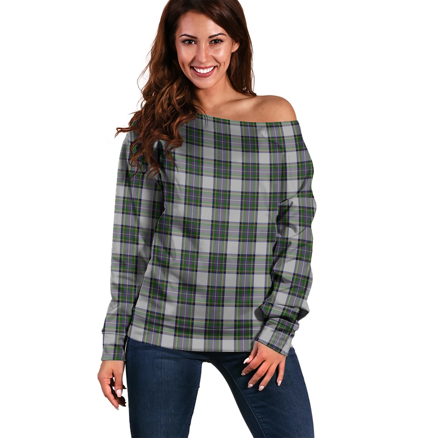 Pritchard Tartan Off Shoulder Women Sweater Women - Tartanvibesclothing