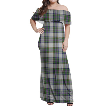 Pritchard Tartan Off Shoulder Long Dress