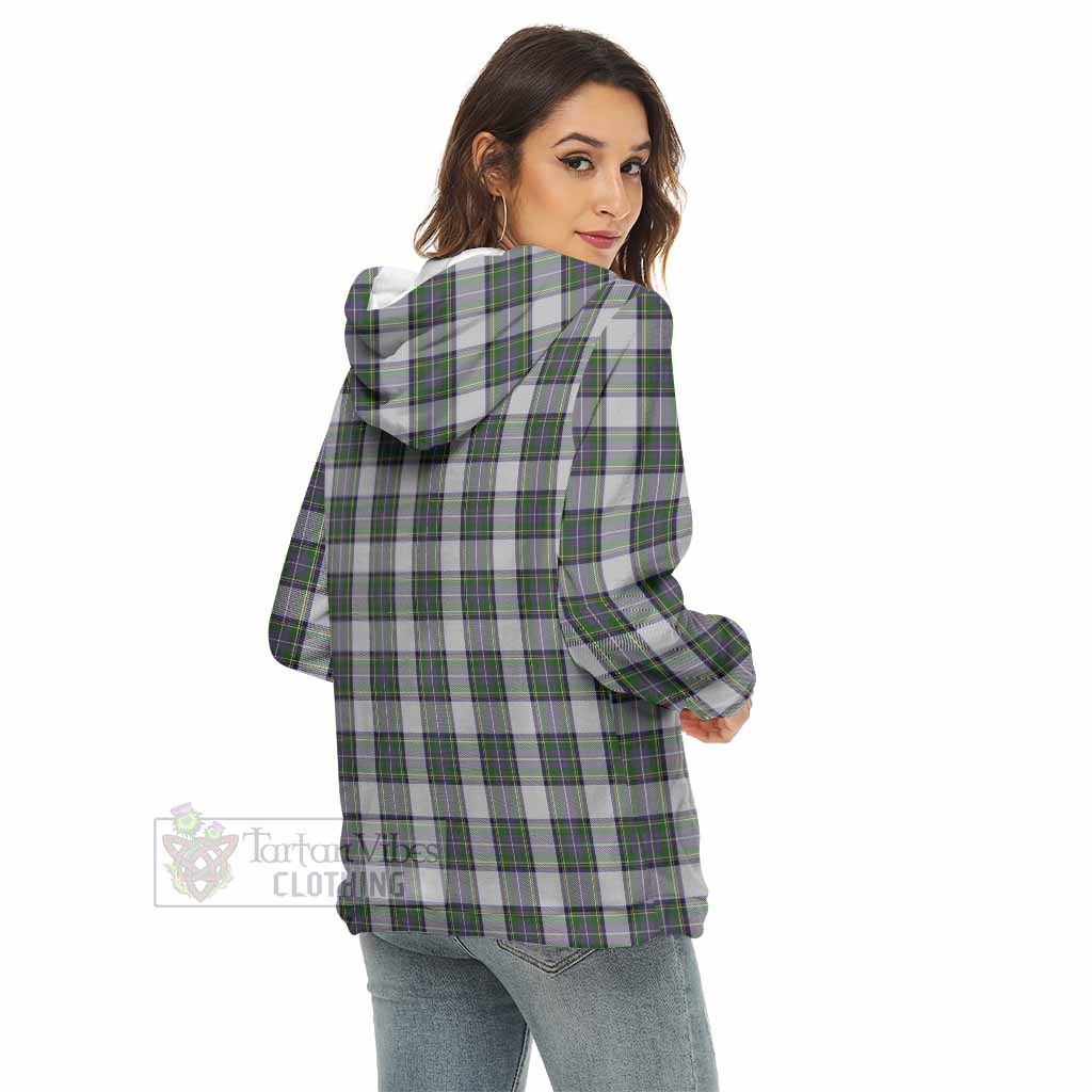 Tartan Vibes Clothing Pritchard Tartan Women's Borg  Half Zip Fleece Hoodie