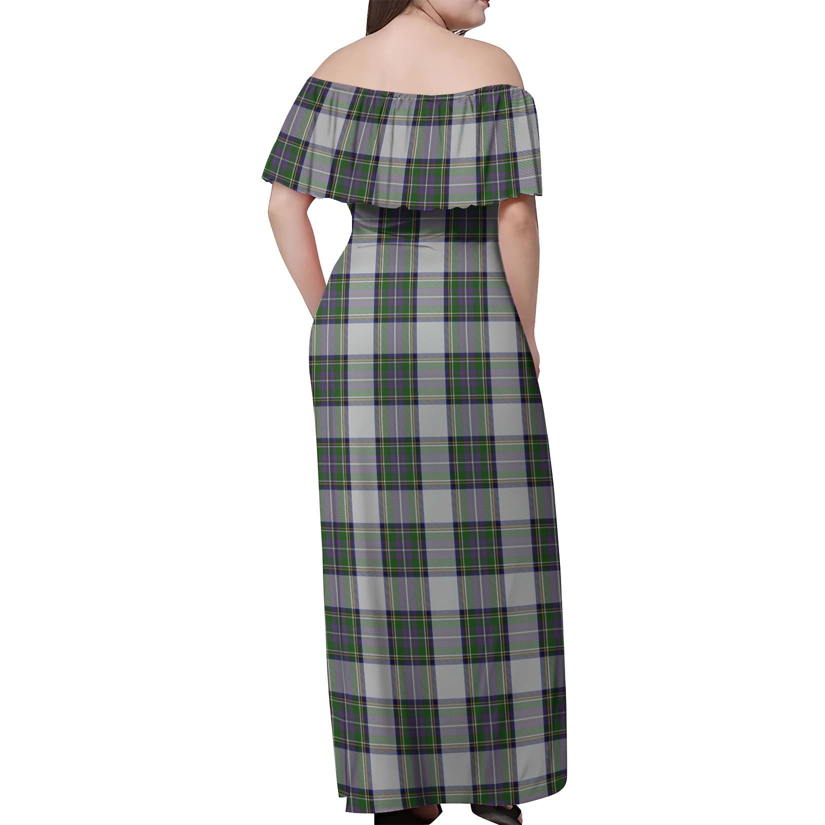 Pritchard Tartan Off Shoulder Long Dress - Tartanvibesclothing