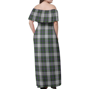 Pritchard Tartan Off Shoulder Long Dress