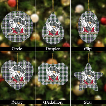Pritchard Tartan Christmas Ornaments with Scottish Gnome Playing Bagpipes