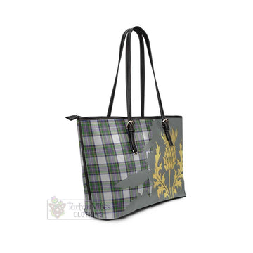 Pritchard Tartan Leather Tote Bag Gold Thistle Style