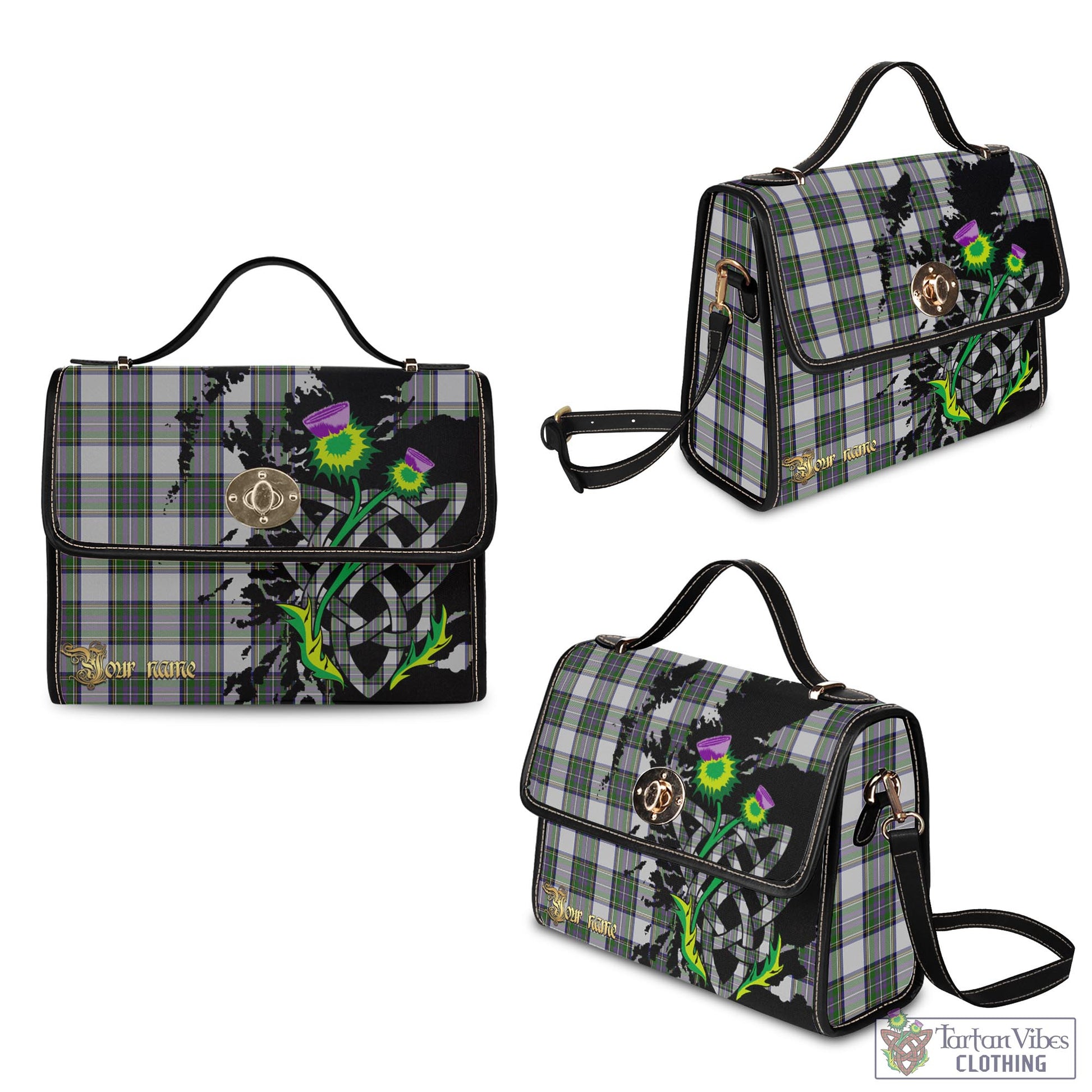 Tartan Vibes Clothing Pritchard Tartan Waterproof Canvas Bag with Scotland Map and Thistle Celtic Accents
