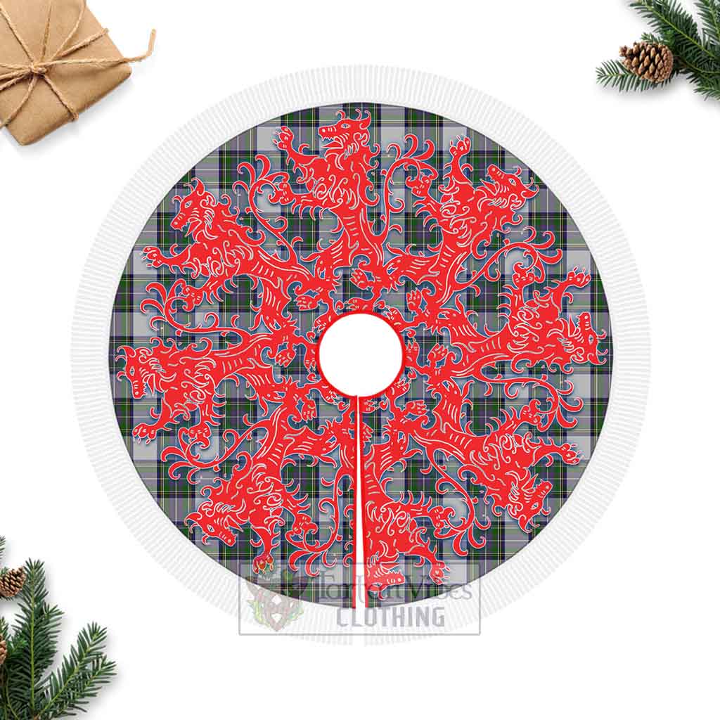 Pritchard Tartan Christmas Tree Skirt Lion Rampant Style Fringed Tree Skirts - Tartan Vibes Clothing