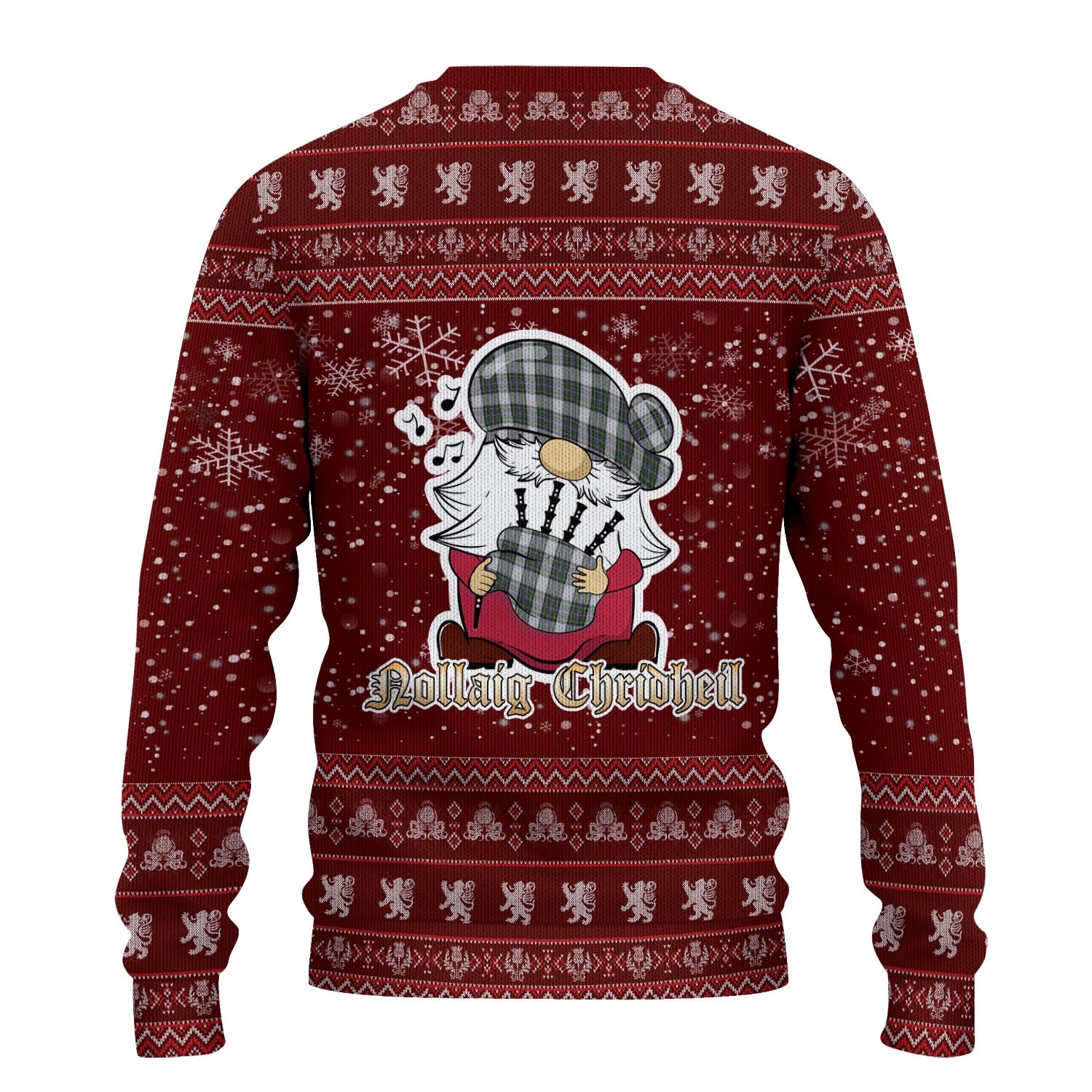 Pritchard Clan Christmas Family Knitted Sweater with Funny Gnome Playing Bagpipes - Tartanvibesclothing