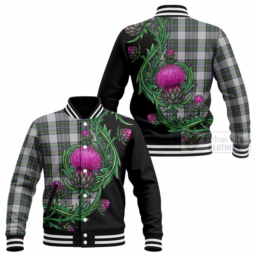 Pritchard Tartan Baseball Jacket Resilient Scottish Thistle - Tartan Vibes Clothing