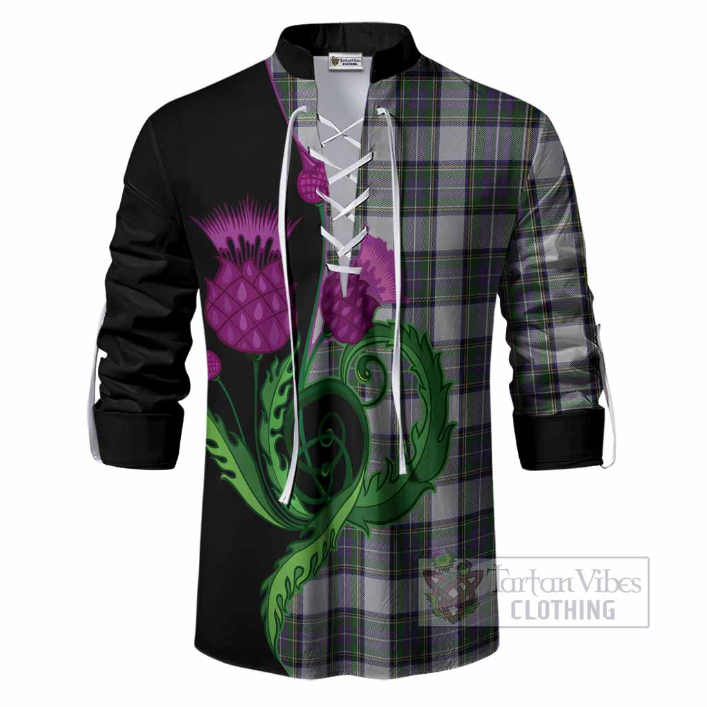 Pritchard Tartan Ghillie Shirt Traditional Scottish Thistle