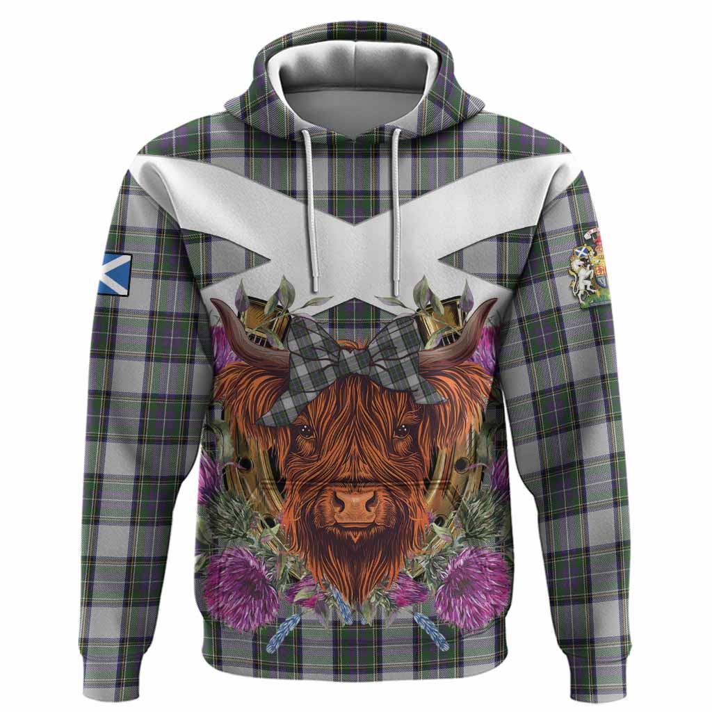 Pritchard Tartan Hoodie Scottish Thistle Heilan Coo