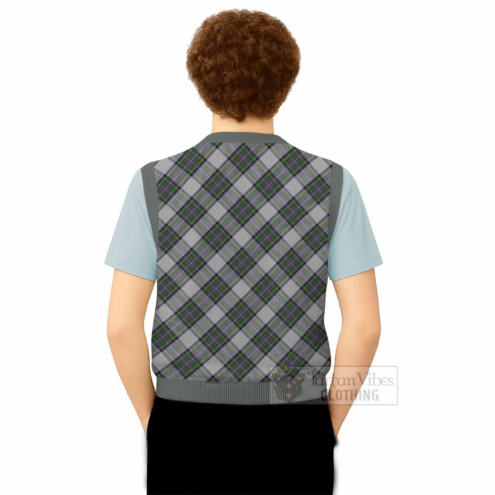 Pritchard Tartan  Knitted V-Neck Vest Cross Style