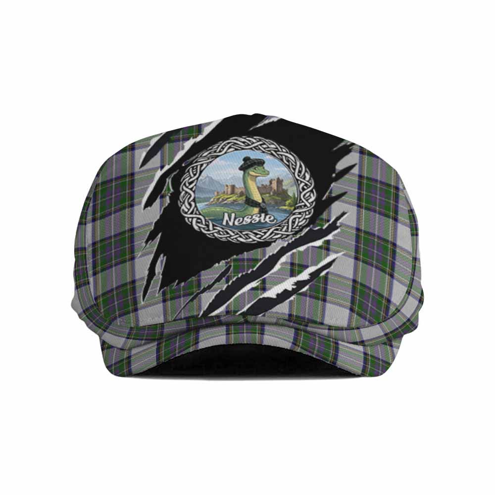 Pritchard Tartan Loch Ness Monster Flat Cap, Jeff Cap Celtic Knot Nessie Art