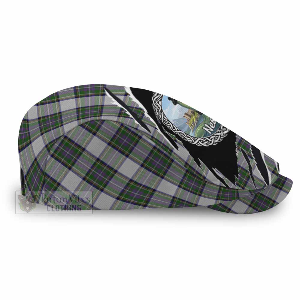 Pritchard Tartan Loch Ness Monster Flat Cap, Jeff Cap Celtic Knot Nessie Art