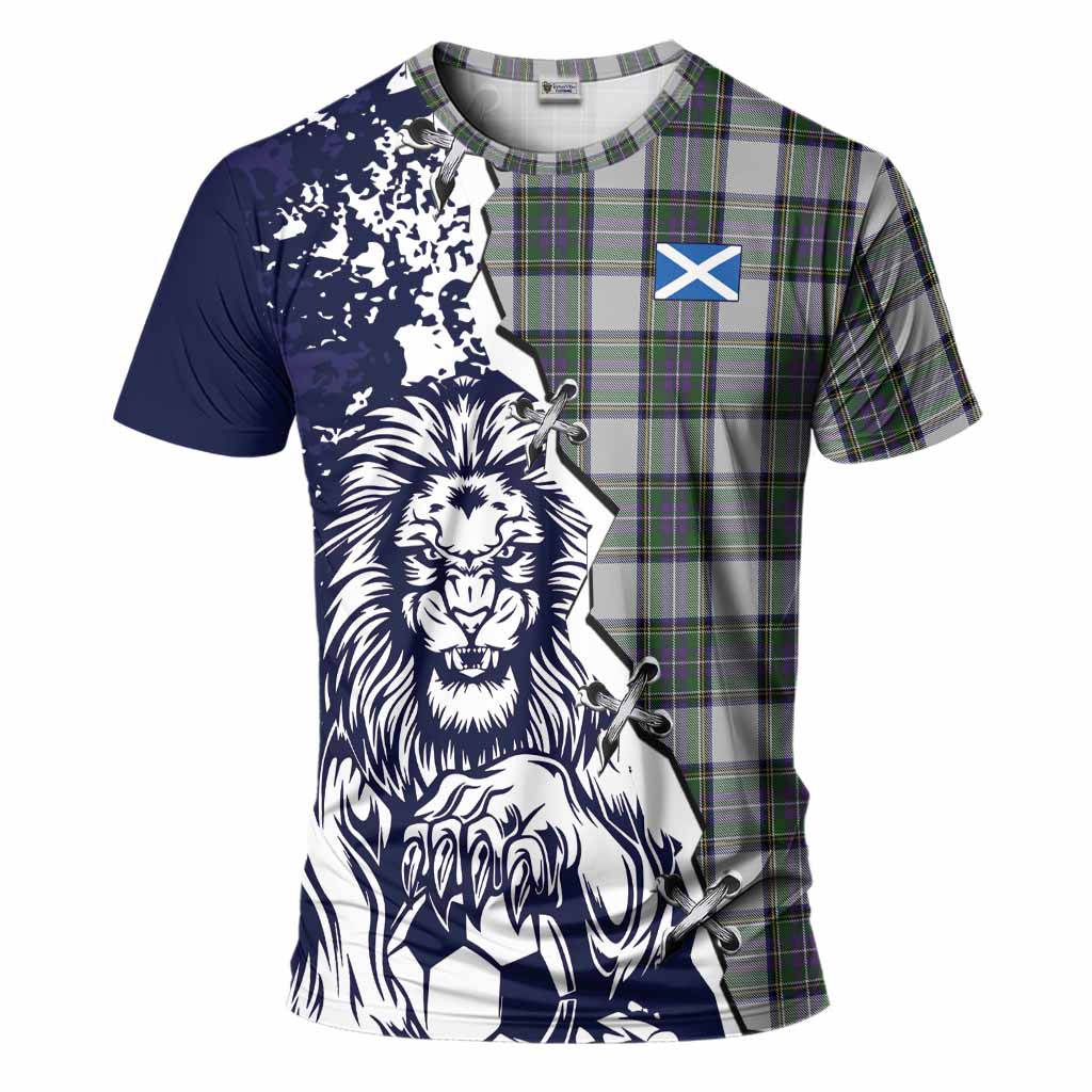 Pritchard Tartan Scottish T-Shirt Angry Lion With Soccer Ball Style
