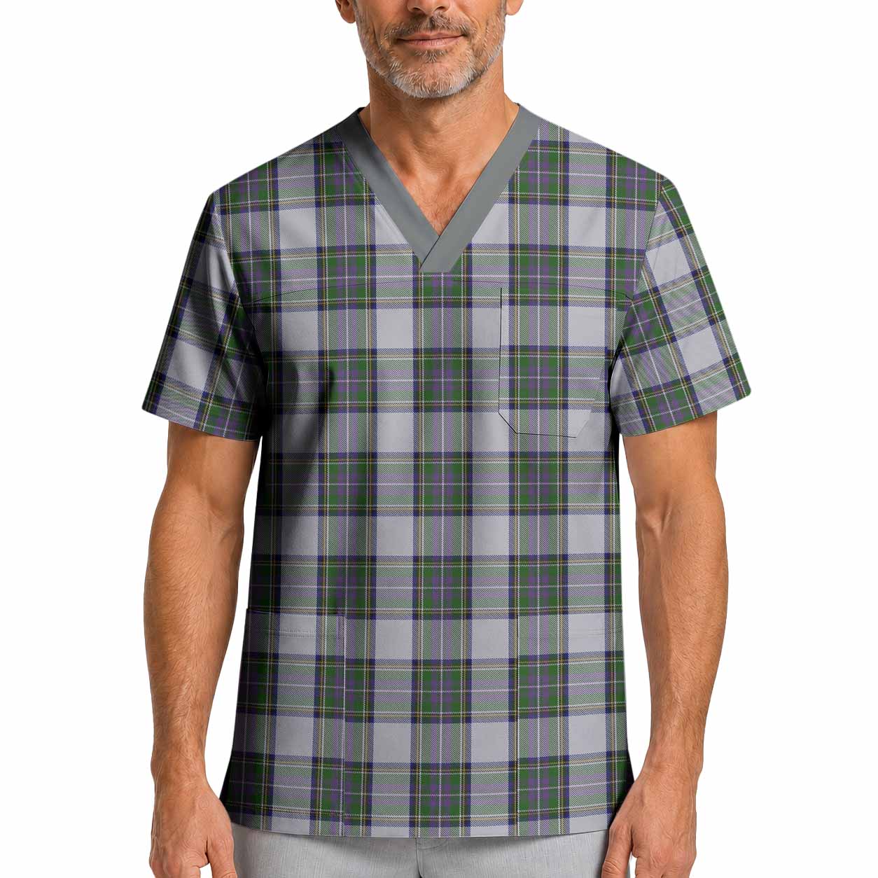 Pritchard Tartan Scrub Top XL - Tartan Vibes Clothing